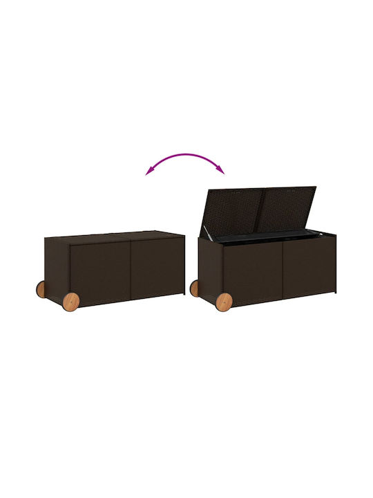 vidaXL Outdoor Storage Box 283lt Brown L127xW55xH56cm