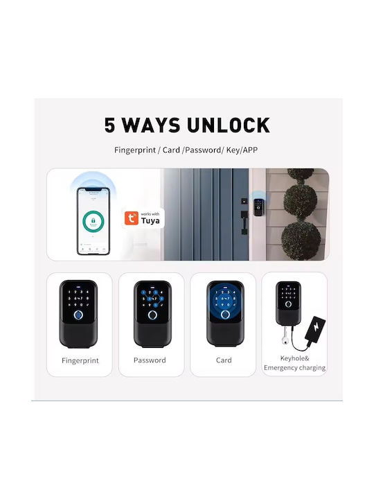 Smart Wall-Mounted Metallic Combination Key Holder With Keyboard 7.2x5.2x12.2cm