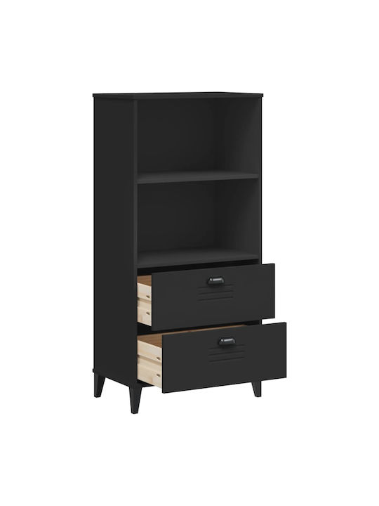 Black Bookcase 60x35x123 cm