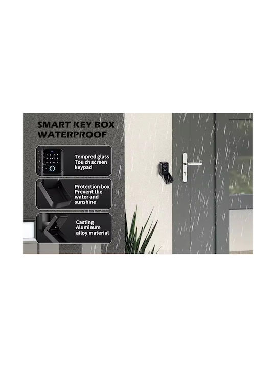 Smart Wall-Mounted Metallic Combination Key Holder With Keyboard 7.2x5.2x12.2cm