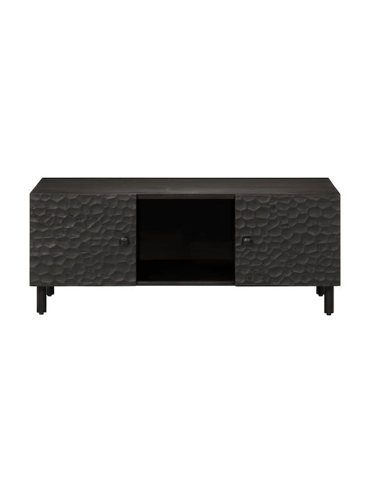 Rectangular Central Coffee Table Made of Solid Wood Black 100x54x40 cm