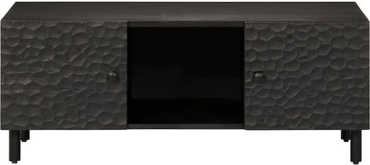 Rectangular Central Coffee Table Made of Solid Wood Black 100x54x40 cm