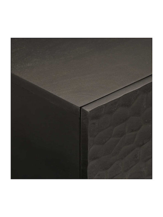 Rectangular Central Coffee Table Made of Solid Wood Black 100x54x40 cm