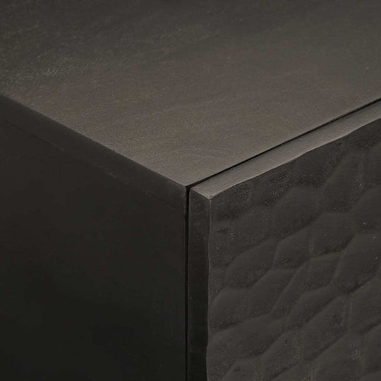 Rectangular Central Coffee Table Made of Solid Wood Black 100x54x40 cm