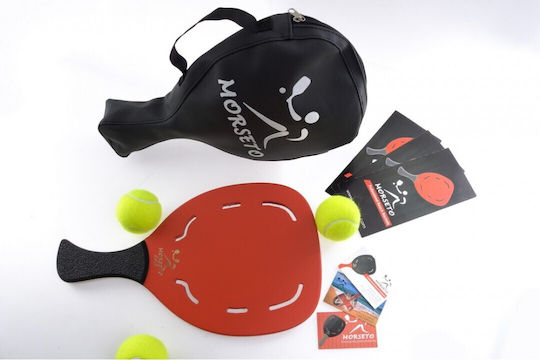 My Morseto Gold Beach Racket Red 400gr with Slanted Handle Black