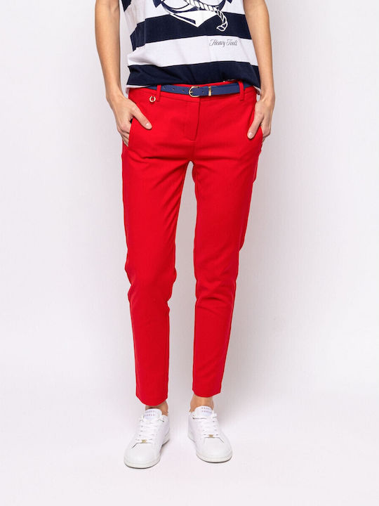 Women's Fabric Trousers Red