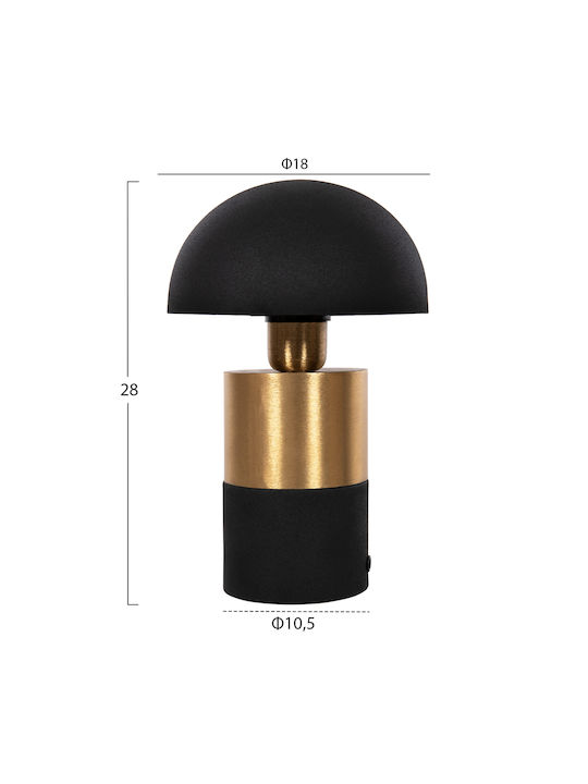 HomeMarkt PUNE Metal Table Lamp for Socket E27 with Black Shade and Base