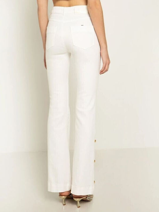 Women's Jean Trousers Flared White