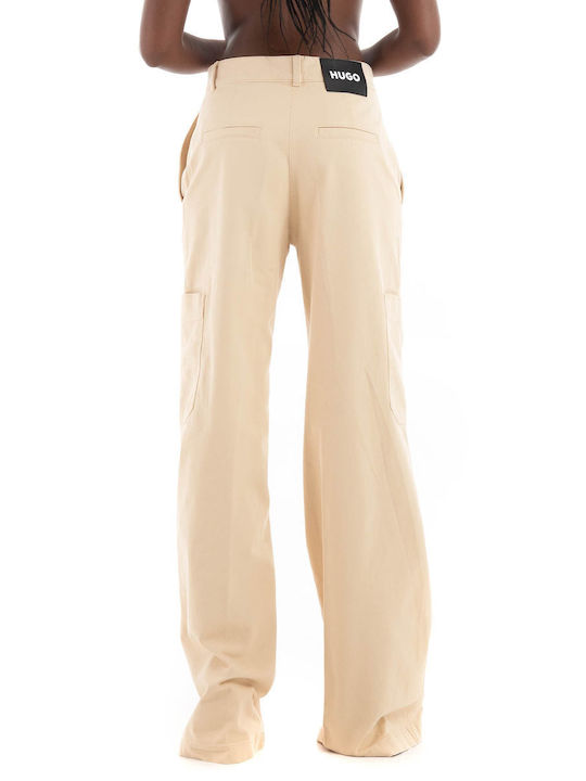 Hugo Boss Women's Fabric Trousers Beige