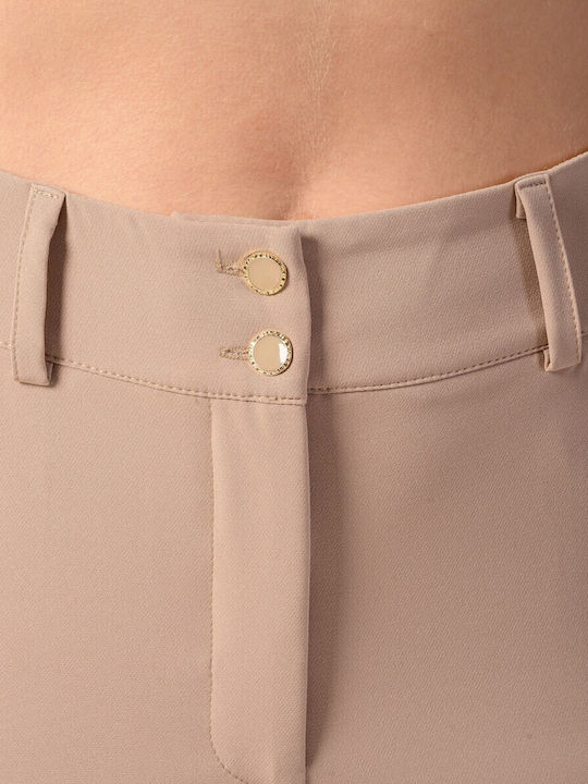 Women's Fabric Trousers Beige