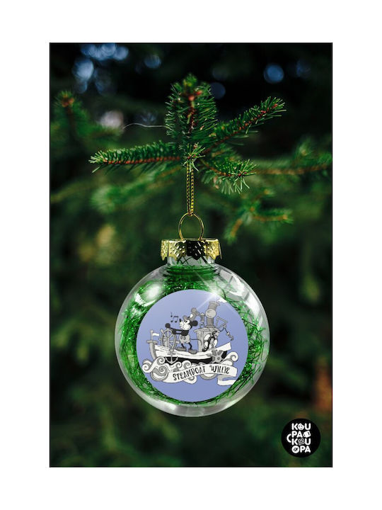 Mickey Steamboat Weihnachtshänger Kugel Ornament Plastik Durchsichtig 8cm