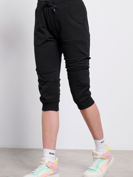 Damen Jogginghosen Capri Schwarz