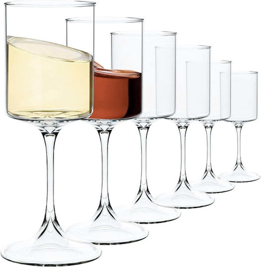 Quasar Set de pahare pentru Vin Alb și Roșu din Sticlă Cu picior 355ml 6buc