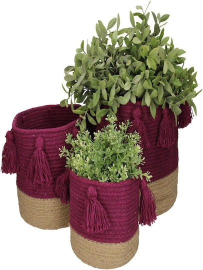 ArteLibre Set dekorative Körbe mit Griffen Lila 25x25x25cm 3Stück