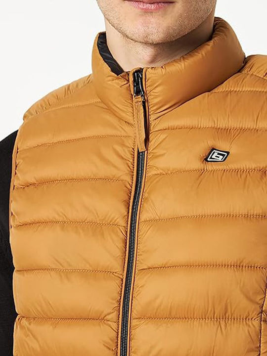 Blend Men's Sleeveless Puffer Jacket Orange