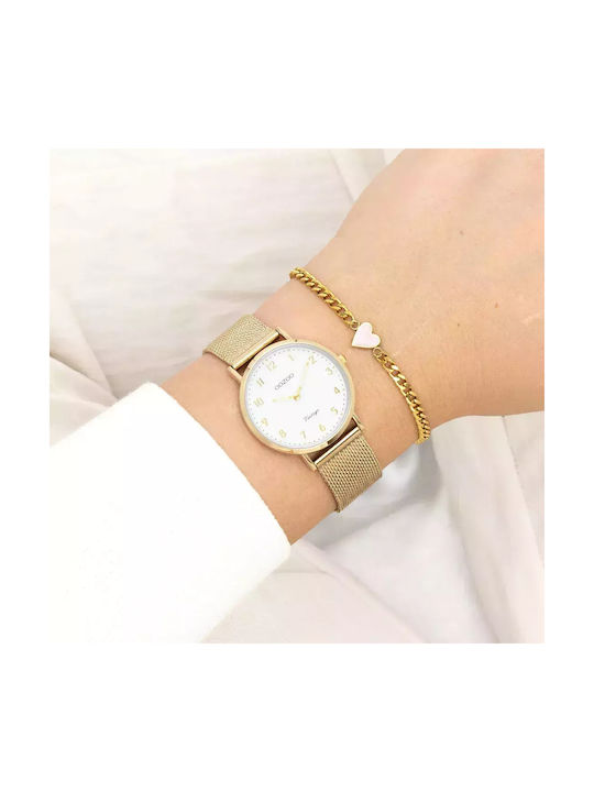 Oozoo Vintage Watch with Gold Metal Bracelet