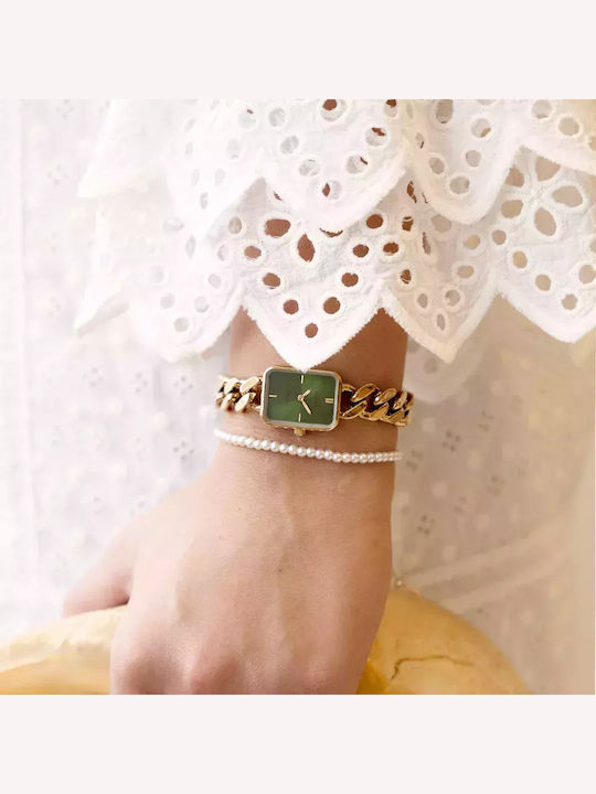 Oozoo Vintage Women's Watch with Gold Metal Bracelet