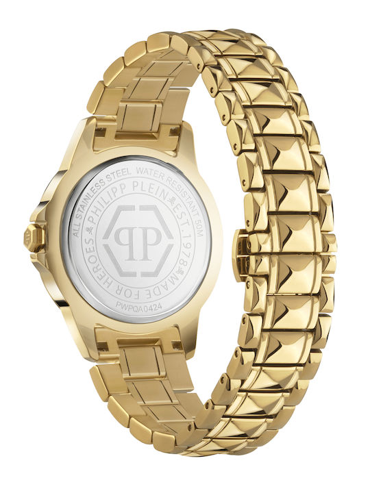 Philipp Plein Γυναικείο Ρολόι 38mm Μπαταρίας με Χρυσό / Χρυσό Μεταλλικό Μπρασελέ