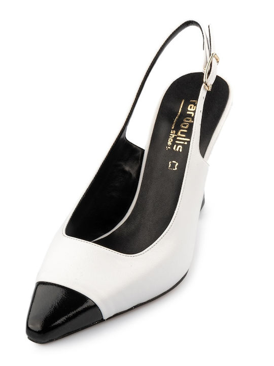 Fardoulis Leather Pointed Toe Stiletto White High Heels