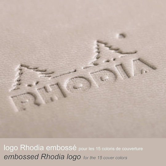 Rhodia Тетрадка 96 Листа A5 На райета с Ластик и Калъф за Химикалка Бежов
