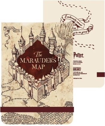 Half Moon Bay Marauder's Map Σημειωματάριο A6 με Λάστιχο Καφέ