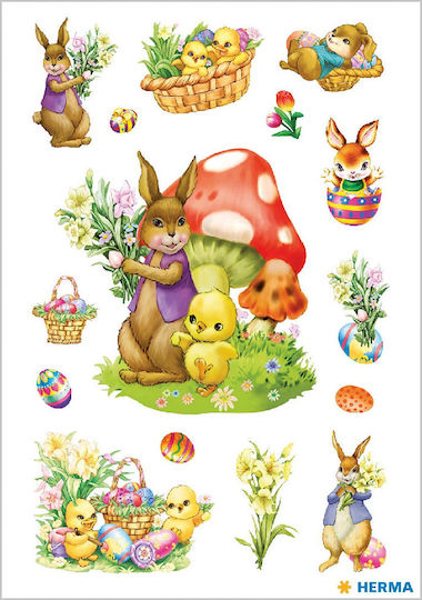 Herma Aufkleber Frohe Ostern Nostalgische Hasen 6418