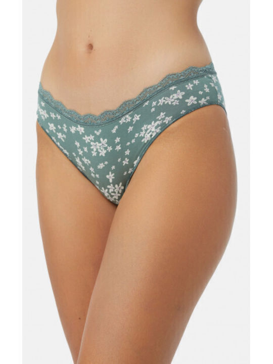 Fimelle Women's Slip 2Pack Seamless with Lace Khaki Floral