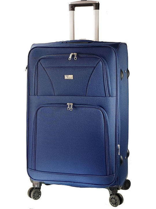 Rain Großer Reisekoffer Weichschalen Blau mit 4 Räder Höhe 77cm