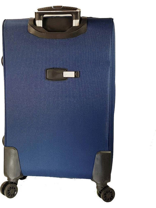 Rain Großer Reisekoffer Weichschalen Blau mit 4 Räder Höhe 77cm