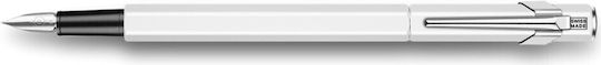 Caran D'ache Writing Pen Medium White made of Aluminum with Blue Ink