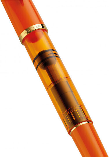 Pelikan M200 Writing Pen Broad Orange made of Steel with Blue Ink
