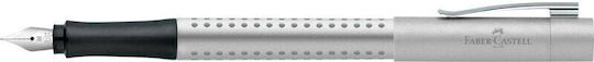 Faber-Castell Fountain Pen Medium Silver Steel with Black Ink
