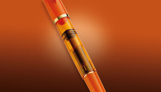 Pelikan M200 Writing Pen Broad Orange made of Steel with Blue Ink