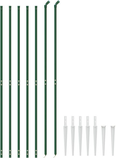 vidaXL Wire Fencing Galvanized with PVC Coating Set Green 2.2x10m