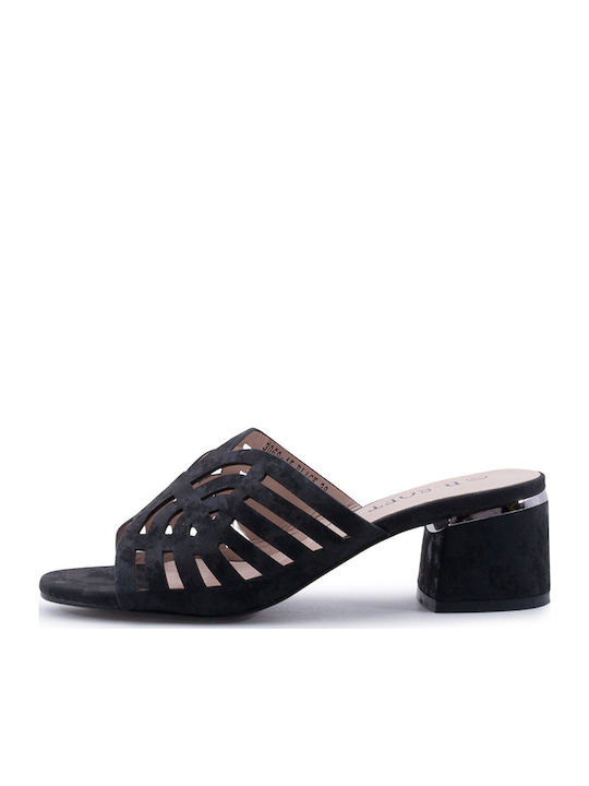 Mules mit Chunky Absatz in Schwarz Farbe