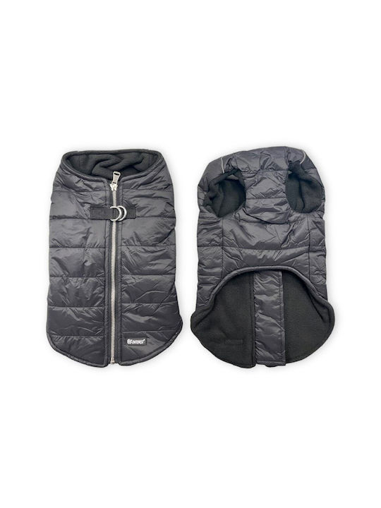 Pet Interest Zipper Vest Stars Waterproof & Windproof Dog Coat Black Large 39cm