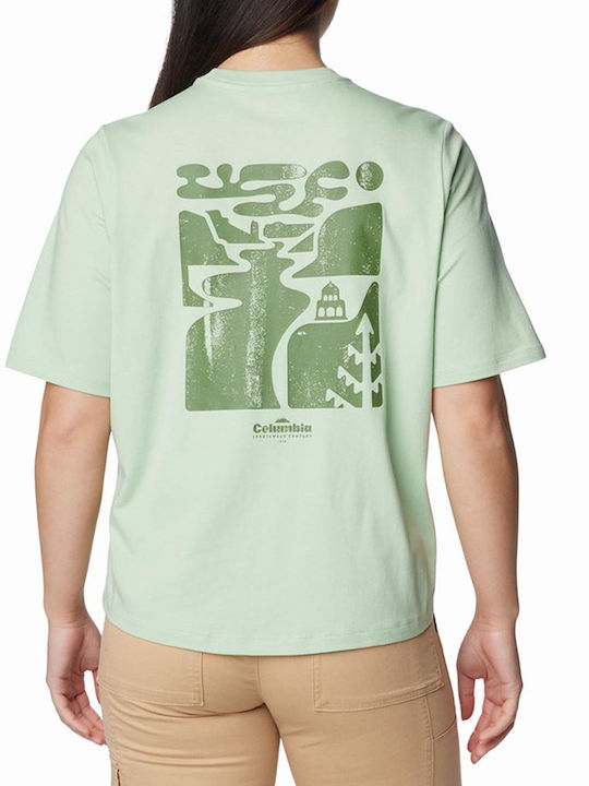 North Cascades Graphic Damen T-Shirt LightGreen