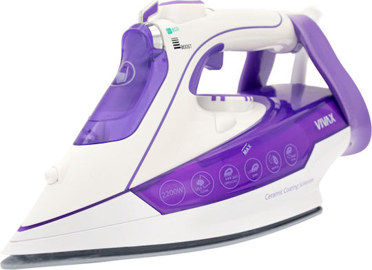 Vivax Steam Iron 2200W with Ceramic Plate and Continuous Steam Supply 30g/min