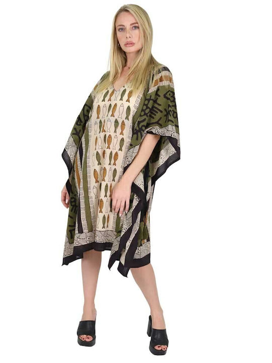Aquablue Women's Mini Caftan Beachwear Green