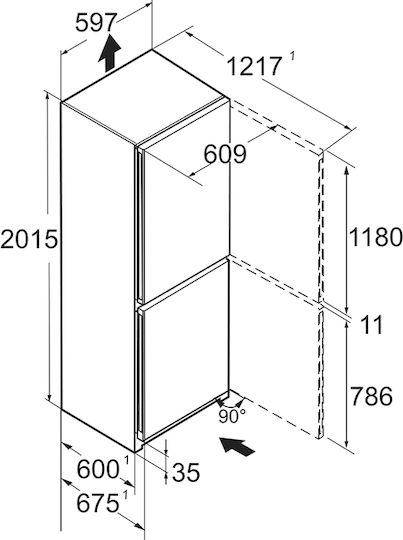Liebherr Ψυγειοκαταψύκτης 361lt NoFrost Υ201.5xΠ59.7xΒ67.5εκ. Λευκός Plus BioFresh