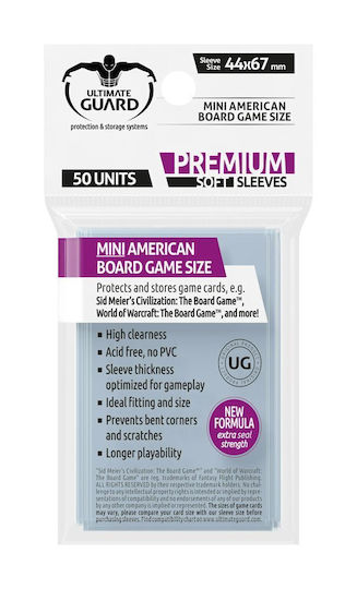 Ultimate Guard Premium Weiche Kartenhüllen Mini Amerikanisch Größe 50Stück