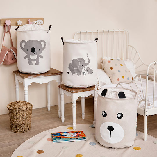 Sipo Kinder Wäschekorb Faltbar aus Stoff Beige 35x35x45cm 1Stück