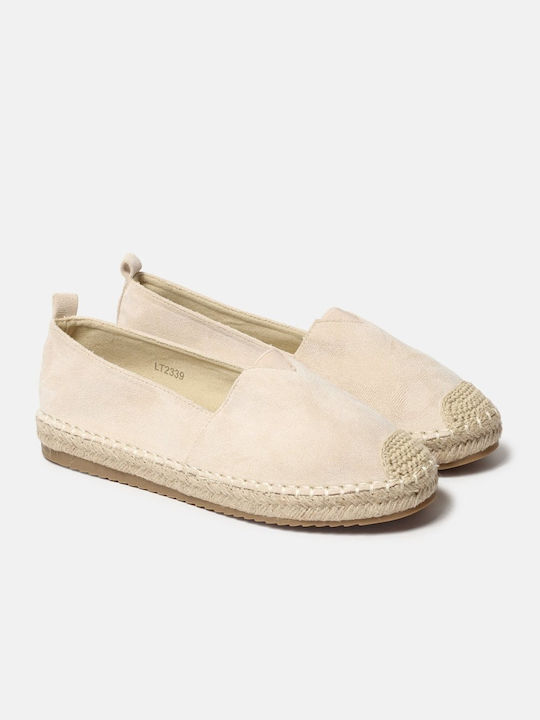 InShoes Women's Suede Espadrilles Beige