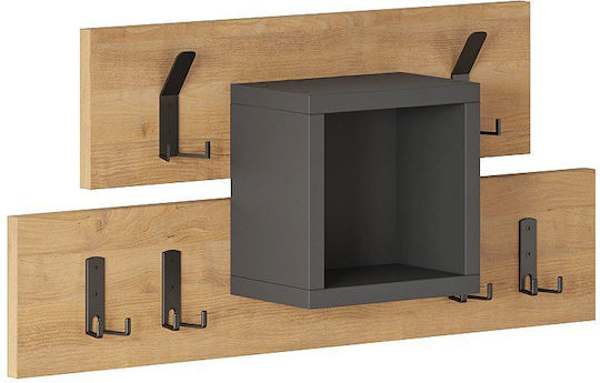 Megapap Κρεμάστρα Τοίχου Lumina Ξύλινη 12 Θέσεων Γκρι 68x32x14.8cm