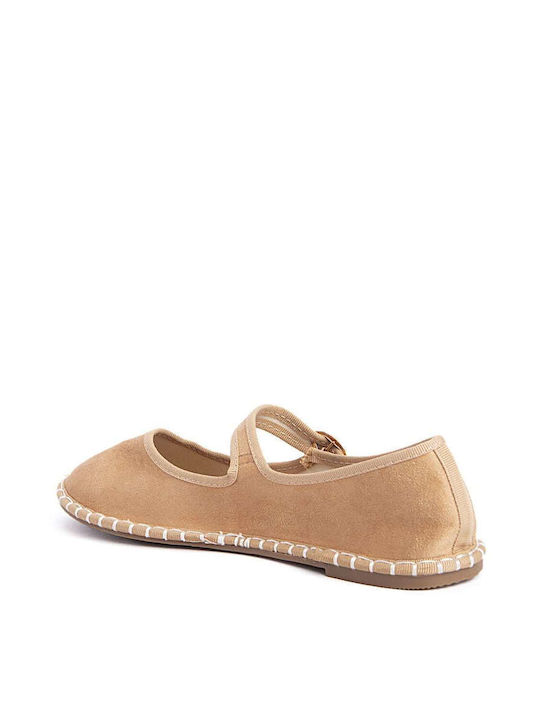 Keep Fred Synthetic Leather Ballerinas Beige