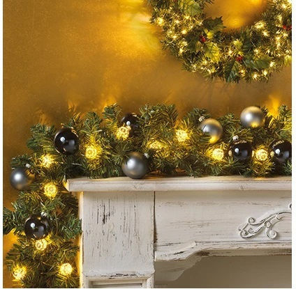 Kaemingk Weihnachtliche Girlande Plastik Grün 270x25cm 1Stück