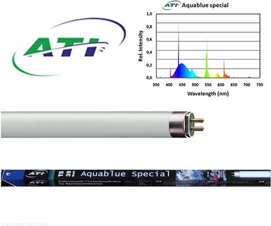 Ati Φωτιστικό Ενυδρείου με Λάμπα T5 με Μπλε Φως 24W