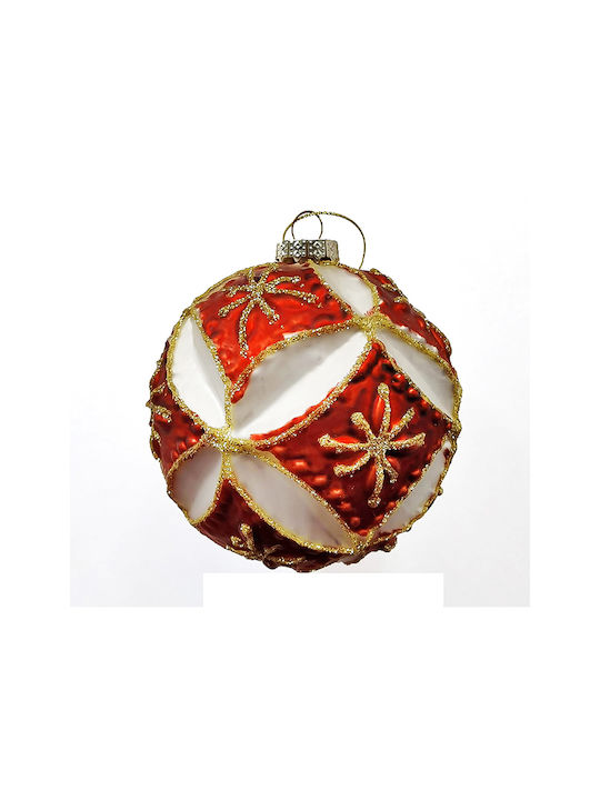 Zaros Weihnachtshänger Kugel Ornament Glas Rot 8cm