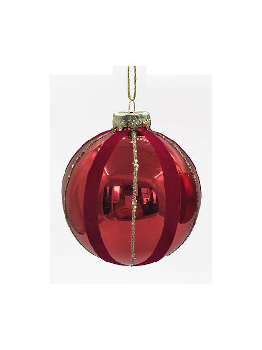 Zaros Christmas Glass Ball Ornament Red 8x8cm