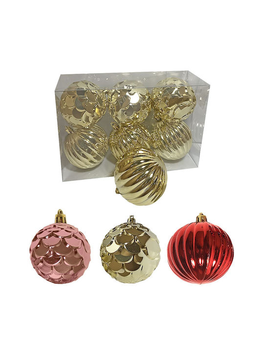 XMASfest Weihnachtshänger Kugel Ornament Rot 8cm Set 6Stück